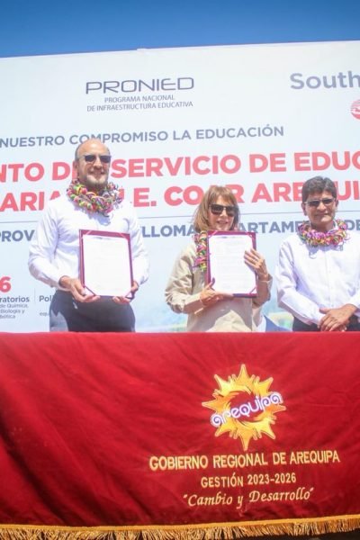 Minedu y Southern Perú formalizan entrega de terreno para la construcción del COAR Arequipa